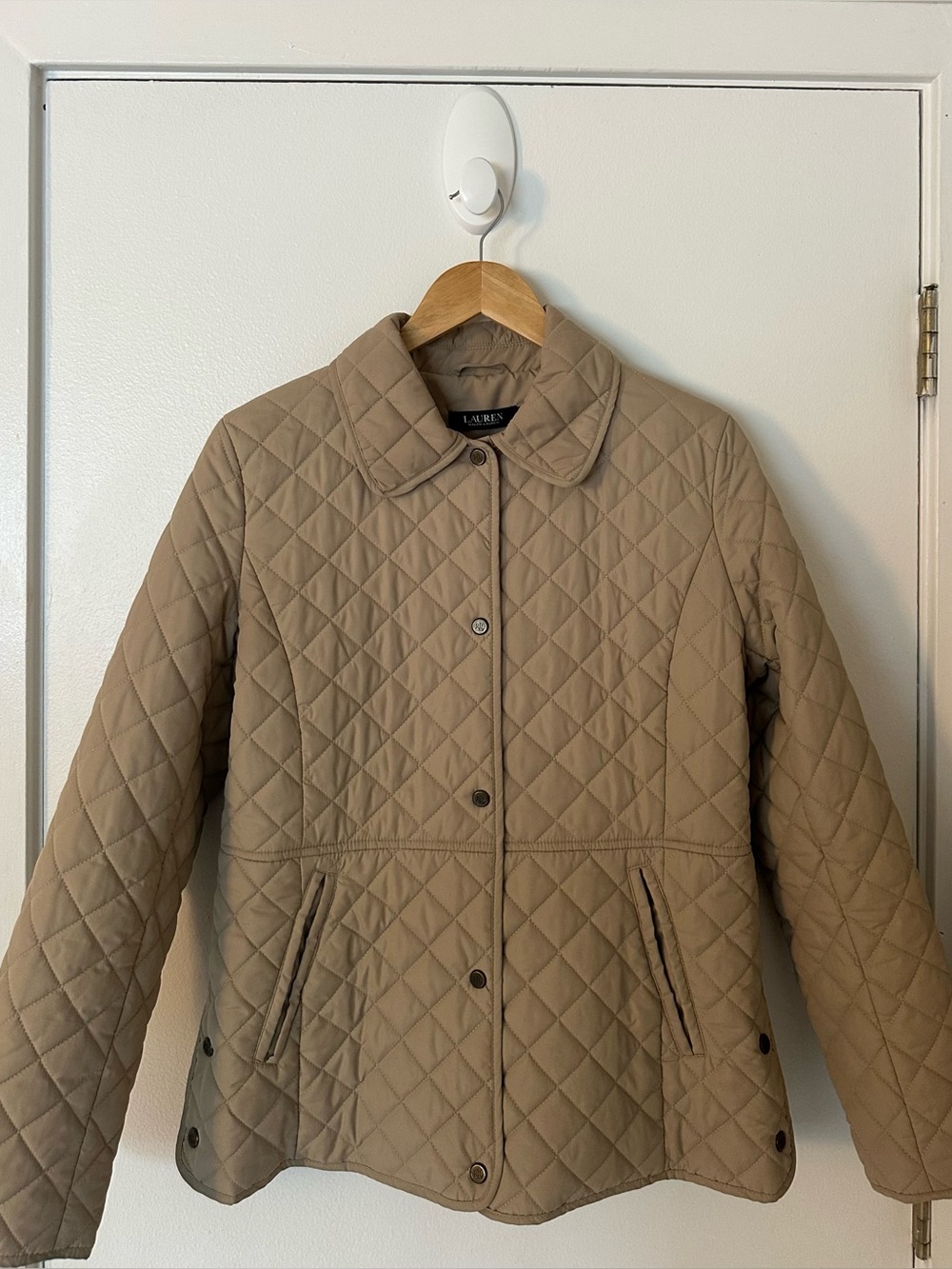 Ralph Lauren Beige Quilted Jacket Women’s Medium Like New